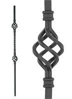 EVERMARK 44 in. Matte Black Iron Balusters