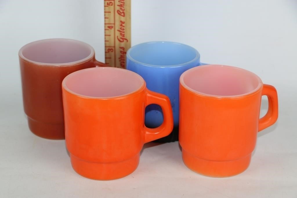 4 Vintage Fire King Coffee Cups