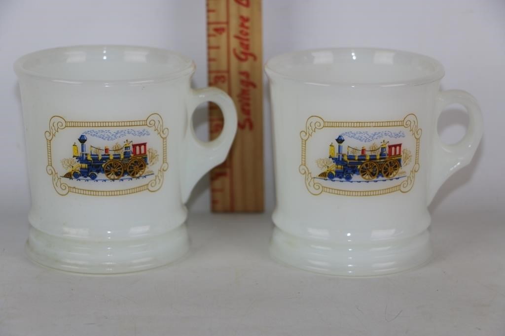 2 Vintage Steam Locomotive Mugs