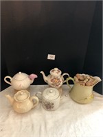 4 Tea Pot Collection & Pitcher