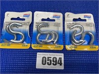 3 Packs of 2" Open S Hooks 2 Each