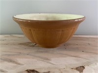 Antique Yellow Ware Bowl With Cream Inside Slip