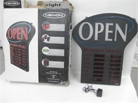 Newon Lighted OPEN Sign w/ Hours