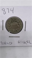 1874 Shield nickel