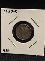 1937-S Silver Mercury Dime