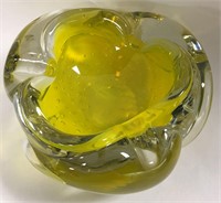 Yellow Art Glass Bowl