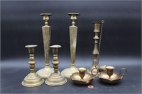 Vintage Brass or Bronze Candle Holders