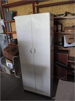 2 Door- 5 shlef whilte metal sotrage cabinet