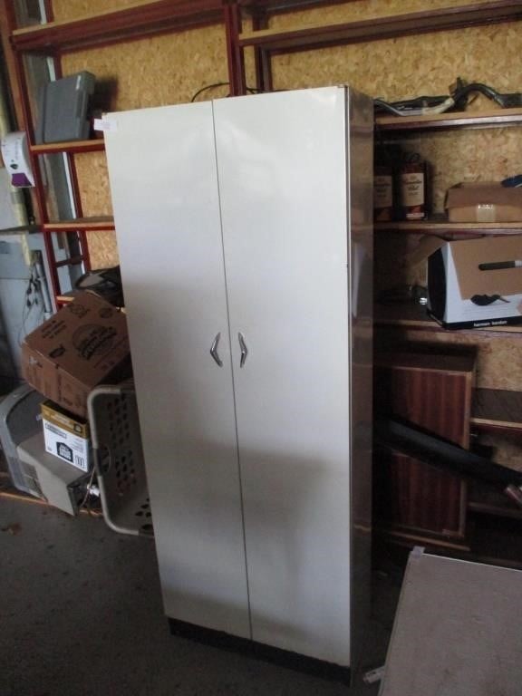 2 Door- 5 shlef whilte metal sotrage cabinet