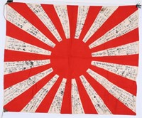 WWII JAPANESE RISING SUN WAR FLAG W KANJI  WW2