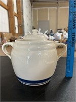 Roseville Pottery 3 qt. Blue Stripe Cookie Jar