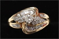 10K Yellow Gold Round Diamond Wedding Ring