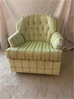 MCM Easy Chair Shades of Green Cloth Fabric