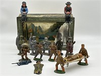 Lead Toy Soldiers w/ Medics & Stretcher Amish