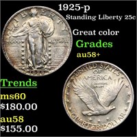 1925-p Standing Liberty 25c Grades Choice AU/BU Sl