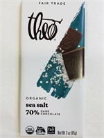 6pcs Theo Sea Salt 70% Dark Chocolate Bars