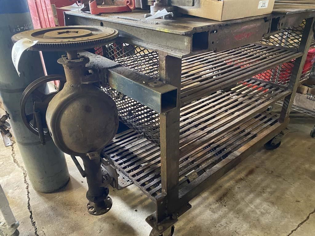 Steel Fab Table w/Casters &Rotating Gear Mechanism