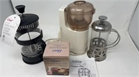 Coffee Grinder and Presses