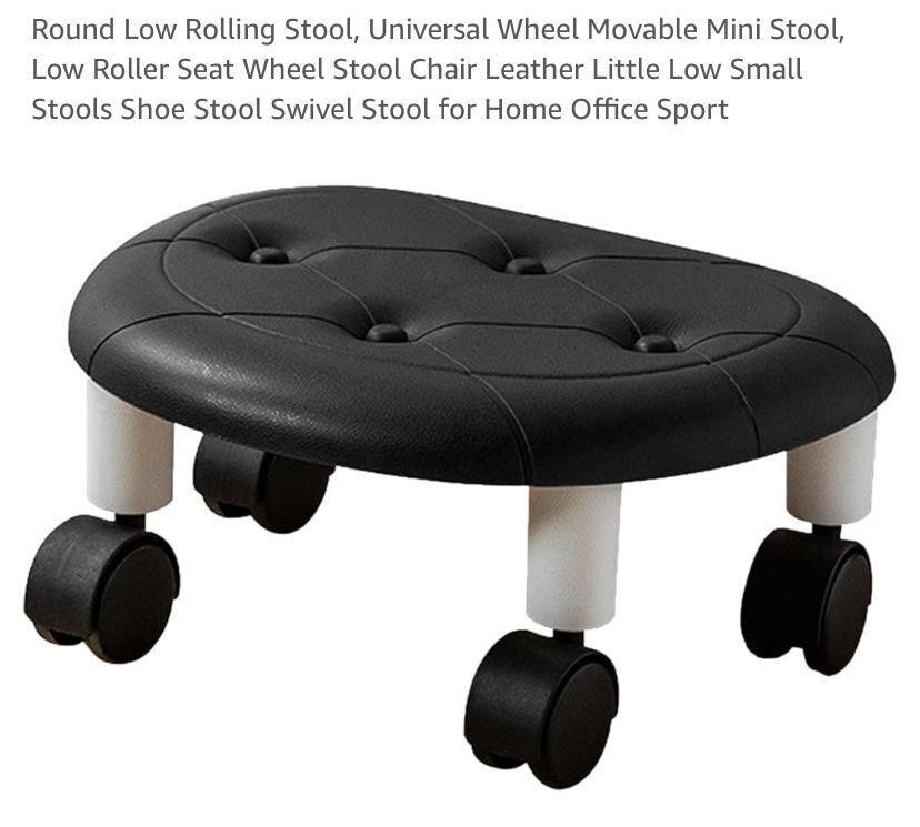 Round Low Rolling Stool