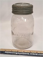 Vintage WALLACEBURG GEM Mason Jar-Manganese