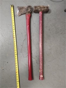 Pair of Fiberglass Handled Axe & Sledgehammer