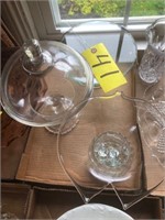 Glassware, cake stand, candy dish, vase