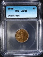 1858 FE 1C SMALL LETTERS ICG AU 58