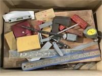 Assorted Mechanist Tools, Rulers, Level
