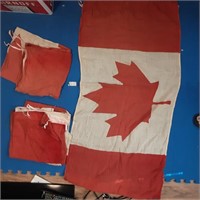 Assorted old Canada flags