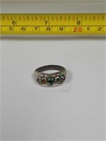 Sterl silver 5-stone mothers ring-1stone missing