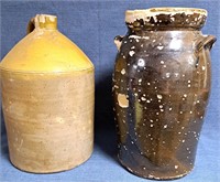 2 BARN FRESH PIECES OF POTTERY 15" JUG & VESSEL