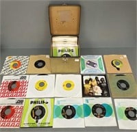 Collection of 45 rpm records including Beatles,