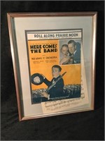 Framed Vintage Sheet Music "Here Comes the Band"