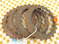 4 John Deere Cast Iron Planter Plates