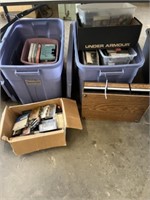 2 totes full of casett tapes