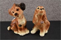 2 Royal Copley Painted Ceramic Dog Figurines