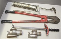 cartridge grease gun;, bolt cutter, torque wrench;