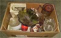 Box lot of various glasswares and mugs