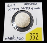 2014 Noah's Ark 1/4 Troy oz. .999 silver round,