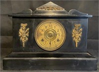 Antique "Waterbury Clock Co." Iron Mantel Clock