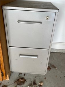 Two drawer filing cabinet. Garage