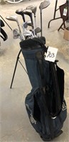 ASSORTED GOLF CLUBS AND BAG