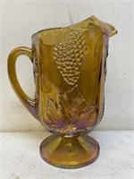 Large carnival glass pitcher