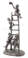 Resin Kids Climbing The Ladder To Birds Nest