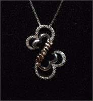 Sterling Open Heart "Mom" Necklace w/ Diamonds