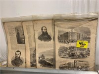 (4) 1860'S HARPER'S WEEKLY CIVIL WAR NEWSPAPER