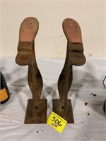 PAIR OF CAST IRON SHOE SHINE FOOT RESTS