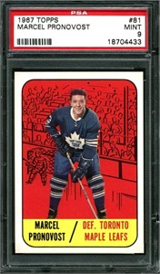 1967 Topps Hockey #81 Marcel Pronovost PSA 9 Mint