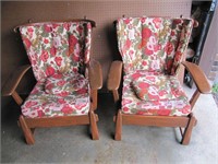 2 Wooden Arm Chairs