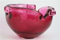 HAND BLOWN ART GLASS BOWL